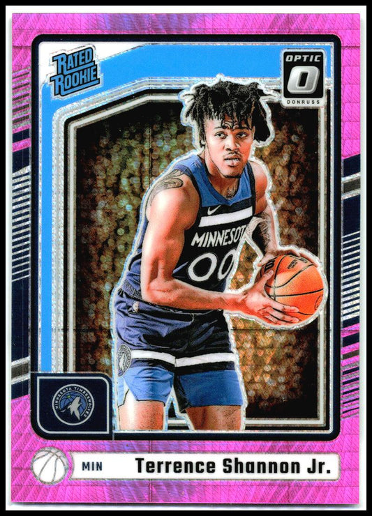 2024-25 Donruss Optic Hyper Pink #267 Terrence Shannon Jr. Rookie Minnesota