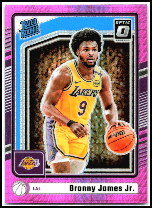 2024-25 Donruss Optic Hyper Pink #282 Bronny James Jr. Rookie Los Angeles Lakers