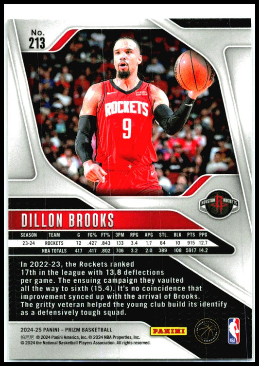2024-25 Panini Prizm #213 Dillon Brooks Houston Rockets