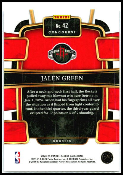 2023-24 Select Blue #42 Jalen Green Rockets
