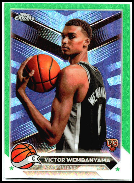 2023-24 Topps Chrome Green Logo Refractors #1 Victor Wembanyama Rookie Spurs