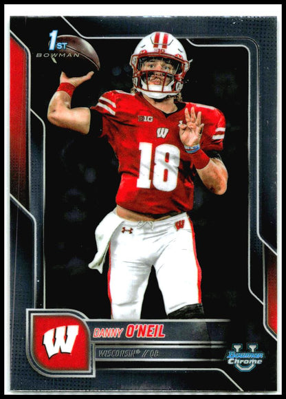 2025 Bowman University Chrome #2 Danny O'Neil Wisconsin Badgers