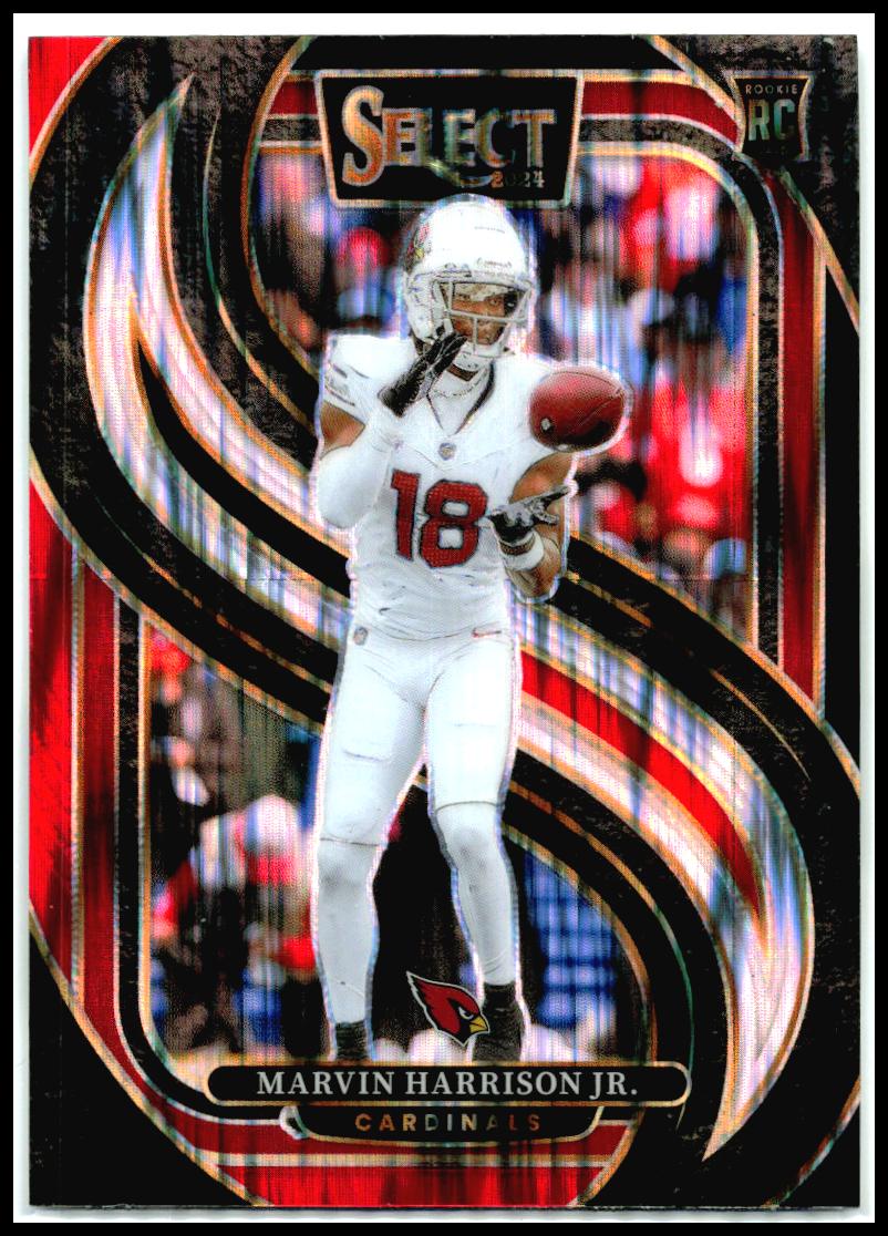 2024 Panini Select Black & Red Shock #115 Marvin Harrison Jr. Rookie Arizona