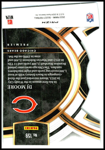 2023 Panini Select Silver Prizms Die Cuts #159 DJ Moore Chicago Bears