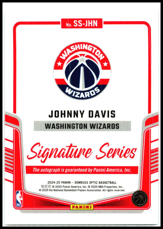 2024-25 Donruss Optic Signature Series #SS-JHN Johnny Davis Auto Wizards