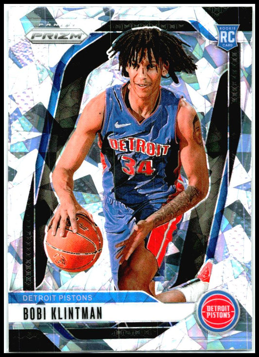 2024-25 Panini Prizm Prizms Ice #266 Bobi Klintman Detroit Pistons