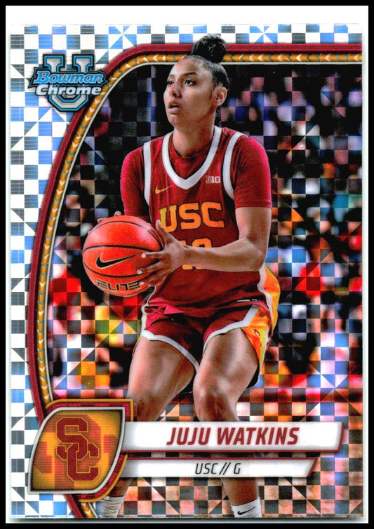 2024-25 Bowman University Chrome X-Fractor #37 Juju Watkins USC Trojans