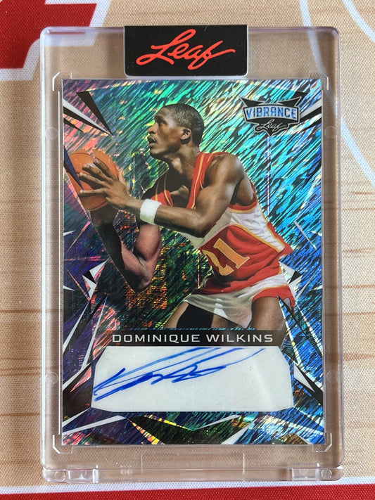 2023 Leaf Vibrance Shimmer Auto /12 #BA-DW1 Ominique Wilkins Hawkins