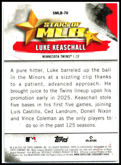2025 Topps Update Stars of MLB #SMLB-70 Luke Keaschall Minnesota Twins