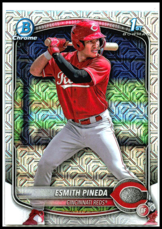 2025 Bowman Chrome Prospects Mojo Refractor #BCP-37 Esmith Pineda Reds
