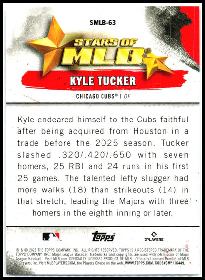 2025 Topps Update Stars of MLB #SMLB-63 Kyle Tucker Chicago Cubs