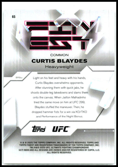 2025 Topps Finest UFC #65 Curtis Blaydes
