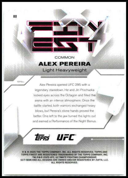 2025 Topps Finest UFC Common #80 Alex Pereira