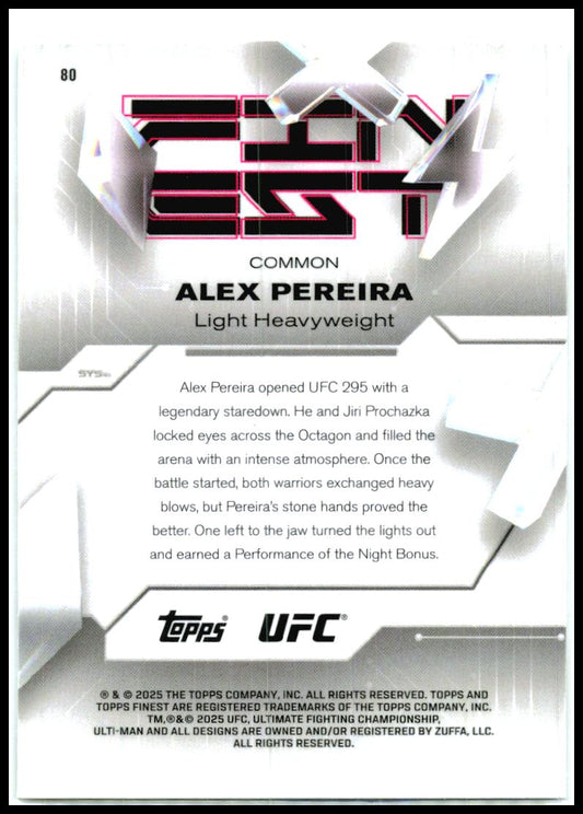 2025 Topps Finest UFC Common #80 Alex Pereira