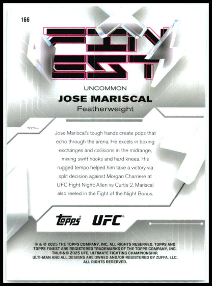 2025 Topps Finest UFC Uncommon #166 Jose Mariscal