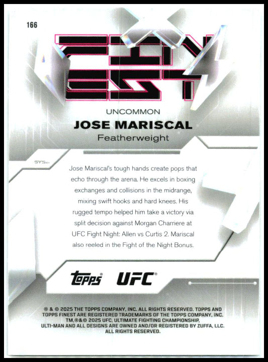 2025 Topps Finest UFC Uncommon #166 Jose Mariscal