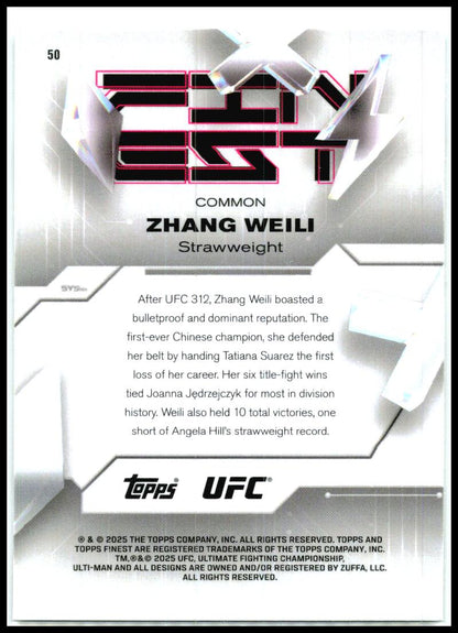 2025 Topps Finest UFC Common #50 Zhang Weili