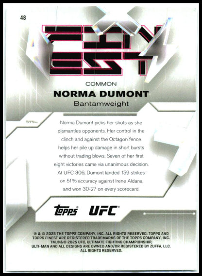 2025 Topps Finest UFC s #48 Norma Dumont