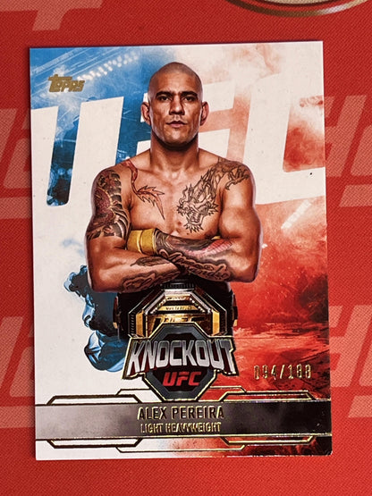 2025 Topps Knockout UFC Gold #1 Alex Pereira #/188