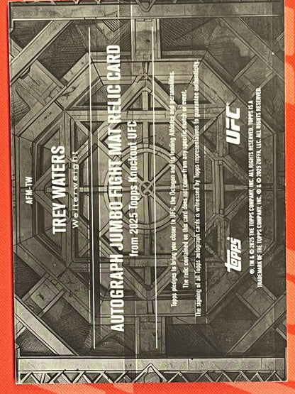 2025 topps knockout Auto Jumbo Fight Mat Relic /199 #AFM-TW Trey Waters