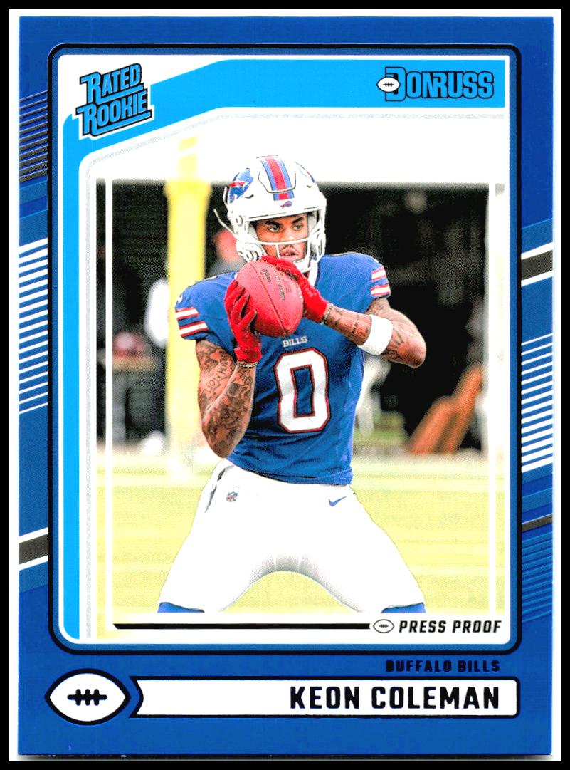 2024 Donruss Press Proof Blue #358 Keon Coleman Rookie Buffalo Bills