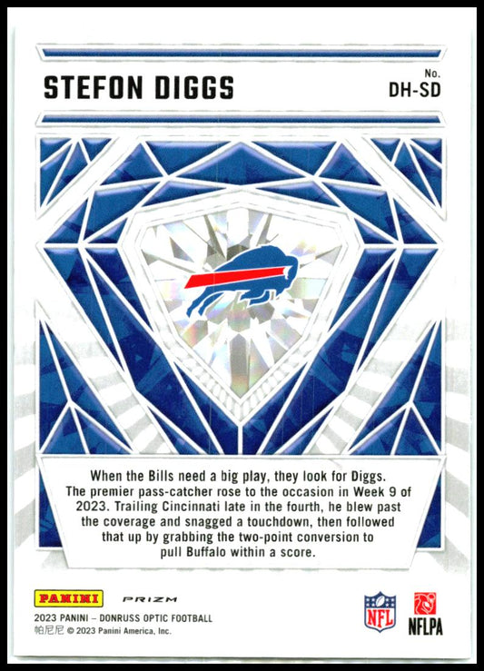2023 Donruss Optic Diamond Hands Holo #DH-SD Stefon Diggs Buffalo Bills