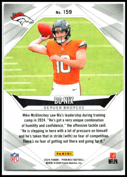 2024 Panini Phoenix Purple #159 Bo Nix Rookie Denver Broncos