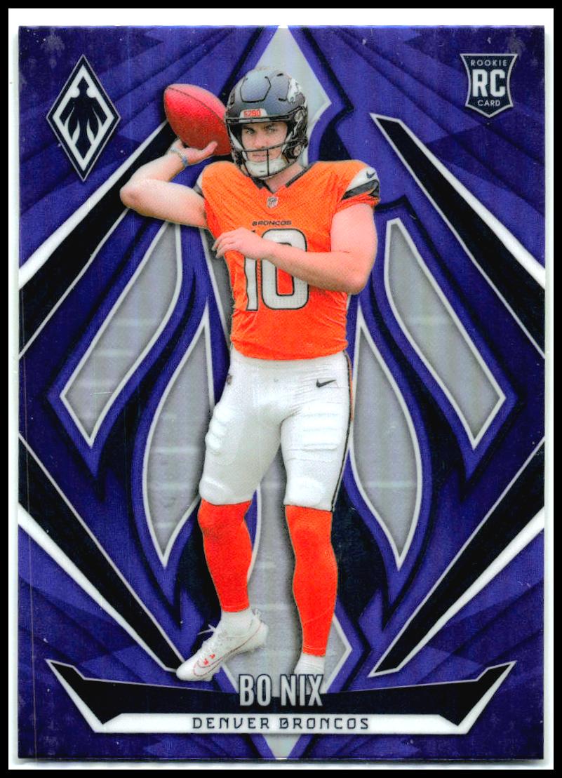 2024 Panini Phoenix Purple #159 Bo Nix Rookie Denver Broncos