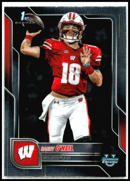 2025 Bowman University Chrome #2 Danny O'Neil Wisconsin Badgers