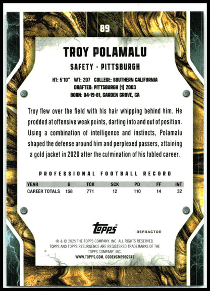 2024 Topps Resurgence Refractor #89 Troy Polamalu Pittsburgh Steelers