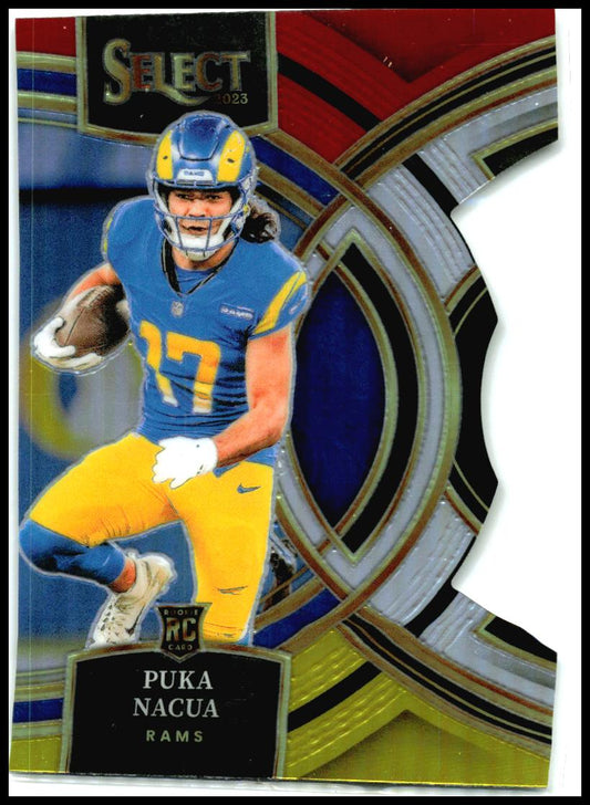 2023 Panini Select Red and Yellow Prizms Die Cuts #199 Puka Nacua Rookie Rams