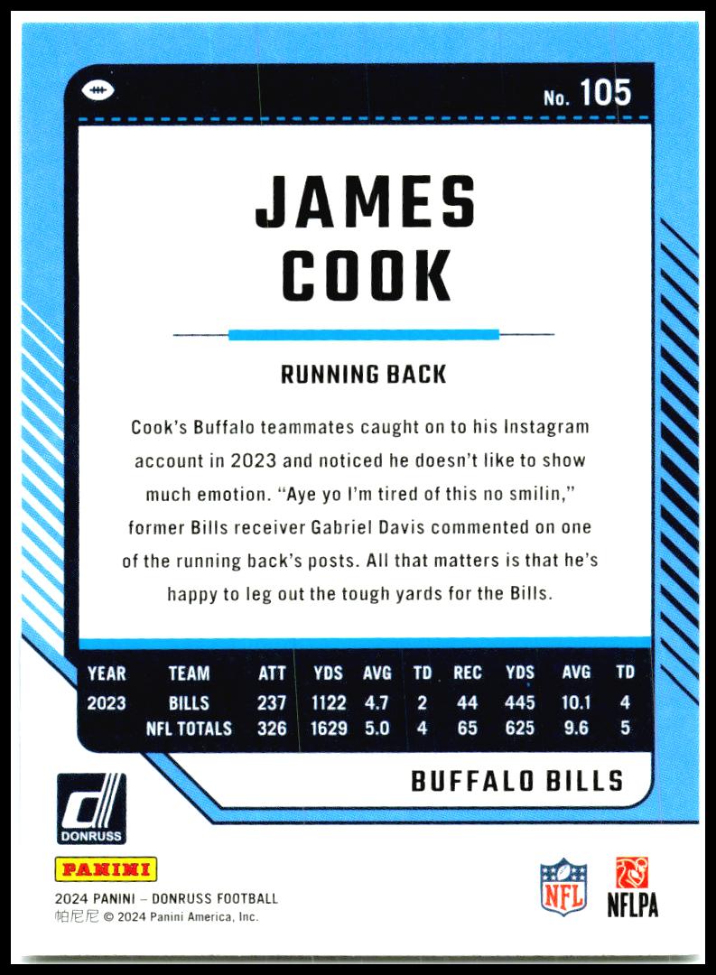 2024 Donruss #105 James Cook Buffalo Bills