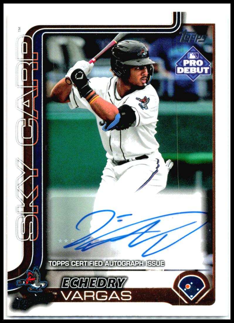 2025 Topps Pro Debut Base Autographs #PD-155 Echedry Vargas Auto Beloit Sky Carp
