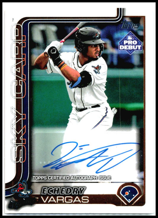 2025 Topps Pro Debut Base Autographs #PD-155 Echedry Vargas Auto Beloit Sky Carp