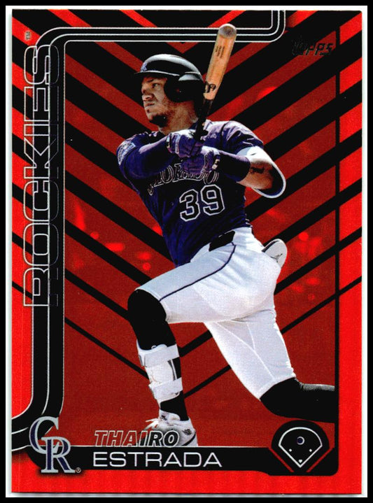 2025 Topps Update Holiday #US339 Thairo Estrada Colorado Rockies