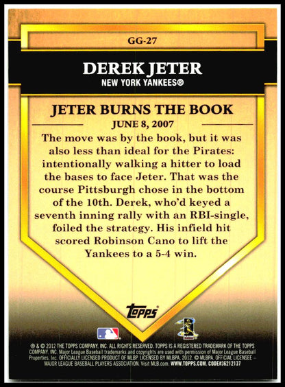2012 Topps Golden Greats #GG-27 Derek Jeter New York Yankees