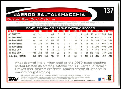2012 Topps #137 Jarrod Saltalamacchia