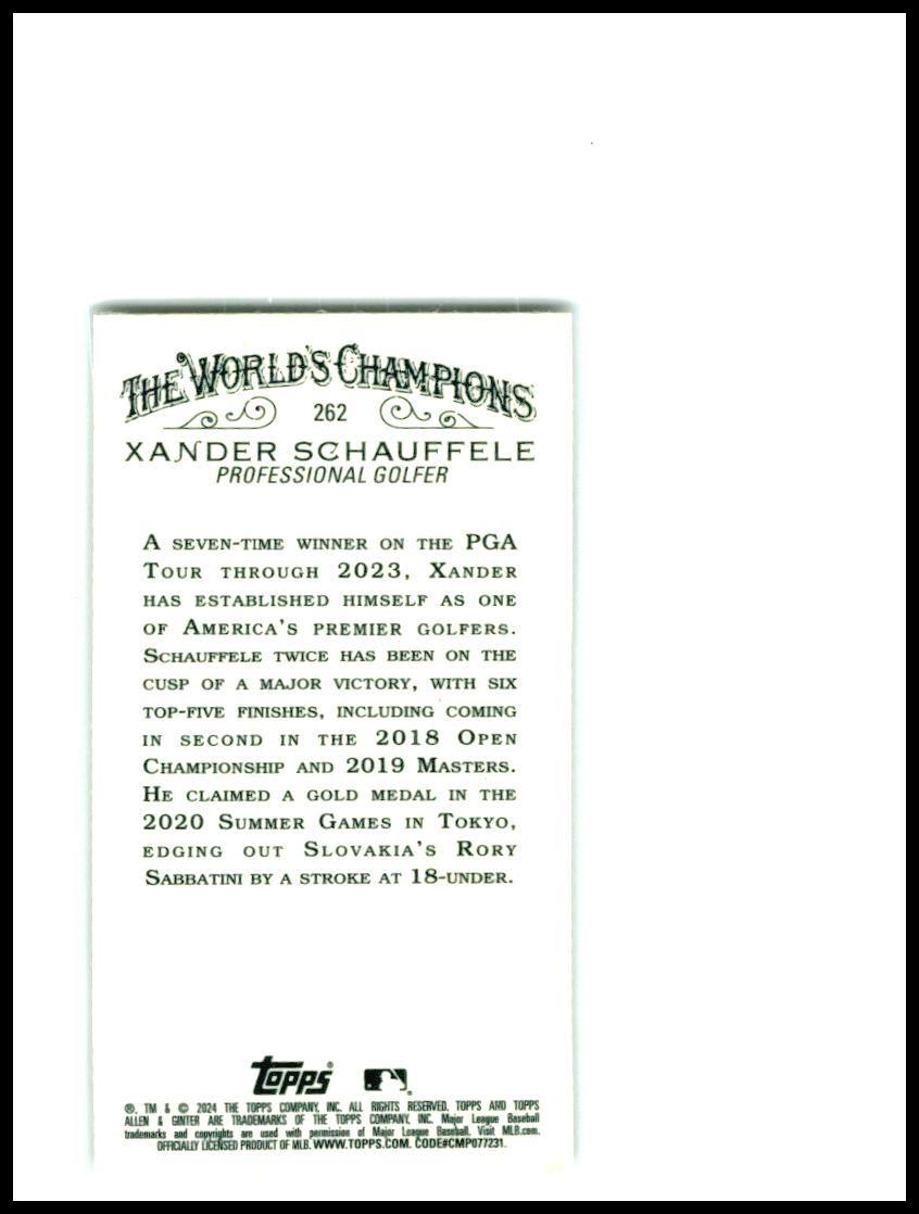 2024 Topps Allen & Ginter #262 Xander Schauffele Mini Chrome