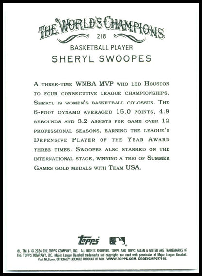 2024 Topps Allen & Ginter #218 Sheryl Swoopes