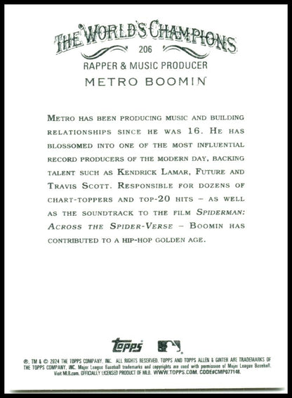 2024 Topps Allen & Ginter #206 Metro Boomin