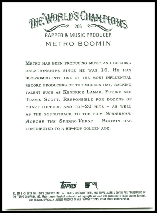 2024 Topps Allen & Ginter #206 Metro Boomin