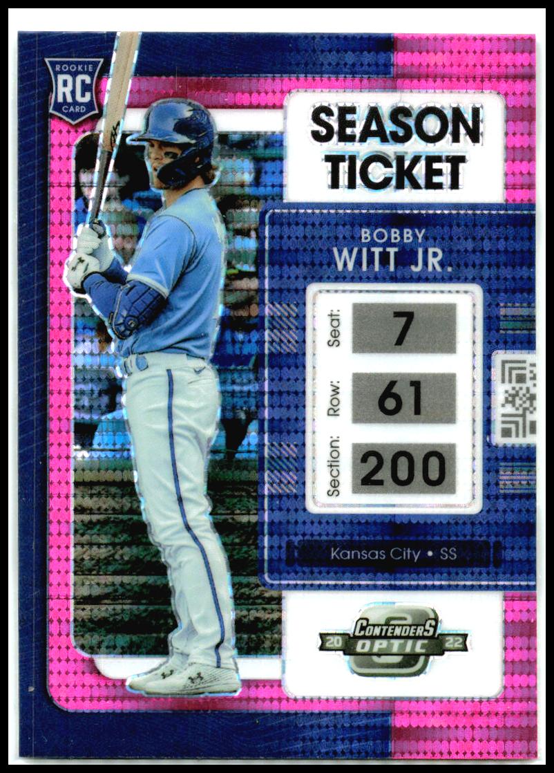 2022 Panini Chronicles #19 Bobby Witt Jr. Contenders Optic Pink Pulsar