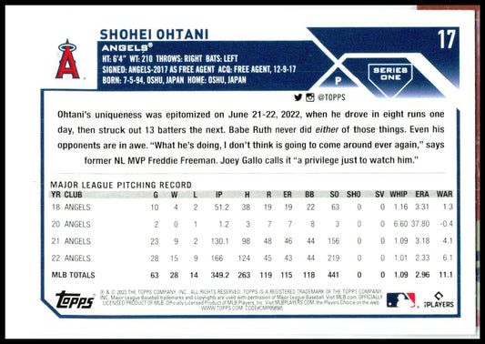 2023 Topps #17 Shohei Ohtani