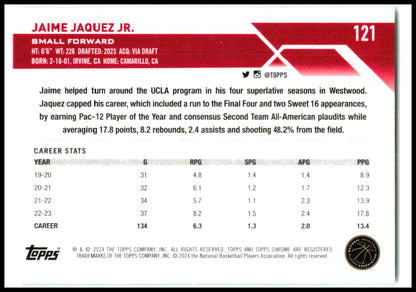 2023-24 Topps Chrome #121 Jaime Jaquez Jr.
