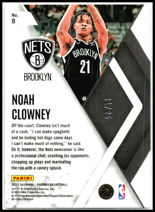 2023-24 Panini Phoenix #8 Noah Clowney Instant Phenom Phoenix Pink Ice #/25