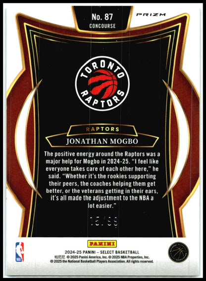 2024-25 Panini Select #87 Jonathan Mogbo Blue Flash Prizm #/99