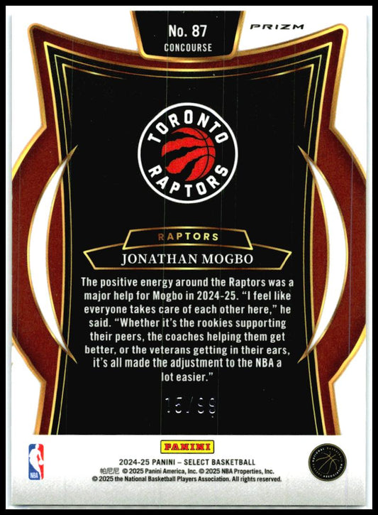 2024-25 Panini Select #87 Jonathan Mogbo Blue Flash Prizm #/99