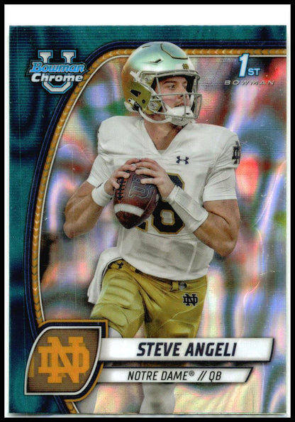 2024 Bowman University Chrome #167 Steve Angeli Teal Lava Refractor