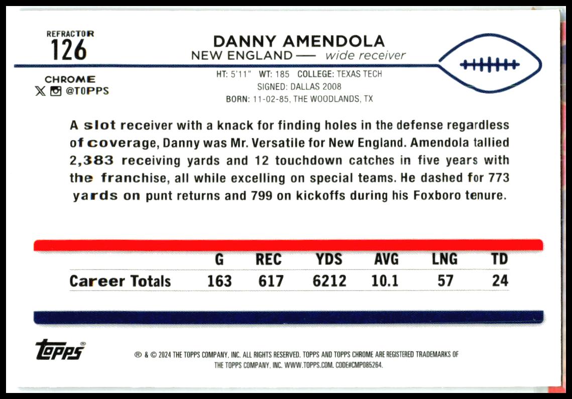 2024 Topps Chrome #126 Danny Amendola Refractor