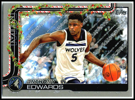 2025-26 Topps Holiday Glitter Holiday #H84 Anthony Edwards Minnesota